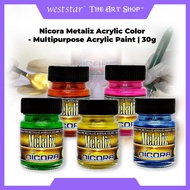 [Weststar TAS] Nicora Metaliz Acrylic Color , Metallic Acrylic Colour - Multipurpose Acrylic Paint |
