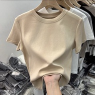 LOMOGI 210g 40 Count Odal 92 Cotton 8 Spandex Short-Sleeved T-Shirt Slim-Fit High Elastic Blank Vers