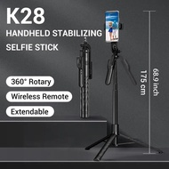 K28 Selfie Stick Tripod Extendable with Wireless Remote Floor Live Broadcast Bracket Handheld Stabil
