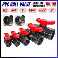 PIXO/VIP HEAVY DUTY PVC Compact Ball Valve Socket End - S/E Threaded - T/E 1/2" 3/4" 1" 1-1/4" 1-1/2