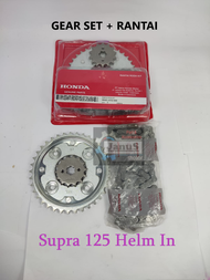 GEAR SET + RANTAI KYZ (DRIVE CHAIN KIT) HONDA SUPRA 125 SUPRA X 125 HELM IN GER GIR GEAR SET+ RANTAI (Bisa Cod)