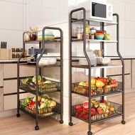 Mobile Shelf In The Kitchen 5 Floor Multi-layer Shelf For Kitchen Supplies Snack Rack With Wheels