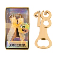1Pcs Golden Birthday Bottle Opener 18th 30th 40th 60th 65th 80th Birthday Party Wedding Anniversary 