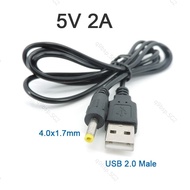 1M USB 2.0 A Male to DC 4.0x1.7mm 5 V 2A 24AWG DC 4.0MMX1.7MM Barrel Jack Power charger Cable cord C