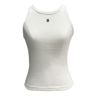 MOTTOM - MOTTOM Logo-Embroidered Ribbed Stretch-Cotton Tank Top in White
