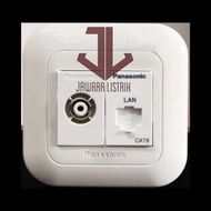 TV OUTLET + CAT6 CAT 6 DATA OUTLET + PANASONIC FRAME