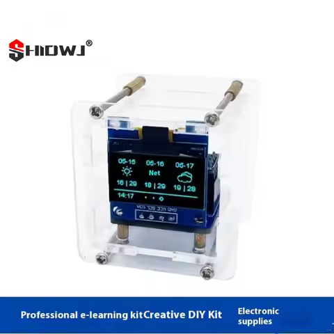 1Set WIFI Digital Clock ESP8266 Mini Weather Clock DIY Soldering Kit Electronic Multifunctional Weat