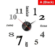 YQ7 3D Mirror Number Wall Clock Stickers 40cm Modern Design DIY Digital Wall Clocks for Home Art Living Room Office Deco