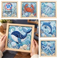 WITTEE Kinusaiga Fabric Art Kit, No-Sew Home Decoration DIY Fabric Art Kit, Creative Ocean Series Cr