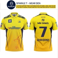 NAMENUMBER-FREE ENTER-Chennai Super Kings Dhoni 7 Fan Polo Jersey