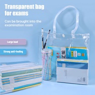 Student Transparent Book Storage Bag File Bag PVC Waterproof Pouch for Student Subject Organization