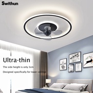 Swithun/Lightweight Thin series/ 6 speed strong wind  Ceiling fan with light led Celing fan with rem