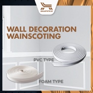LH 3cm x 5meter Wainscoting PVC TYPE or FOAM TYPE Dinding Bingkai Wall Skirting Wall Decoration Line