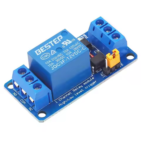 BESTEP 1 Channel Relay Module High Low Level Trigger Blue Board 3V 5V 12V 24V Optional