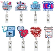 Nurse Badge Reel with Swivel Alligator Clip Retractable Badge Reel Cute Glitter ID Badge Reel for RN