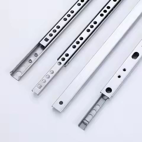 17mm Wide Smooth Drawer Slides Two-Way Bearing Rail Glide Track for Office Cabinets Easy Assembly Se