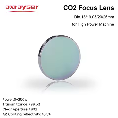 Axrayser CO2 Focus Lens CVD/PVD/Pro Dia.18 19.05 20mm FL38.1 50.8 63.5mm High Power Lens for CO2 Las