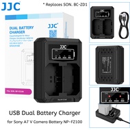 JJC NP-FZ100 Dual Battery Charger for Sony A7 V A7M5 A7V ZVE10 II A7C II A6700 A6600 a7R V A7R5 A7M4