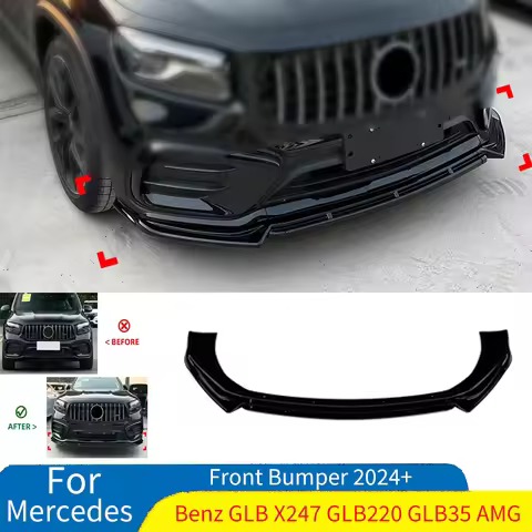 For Mercedes Benz GLB X247 GLB220 GLB35 AMG 2024+ Car Front Lip Spoiler Front Bumper Shovel Spoiler 