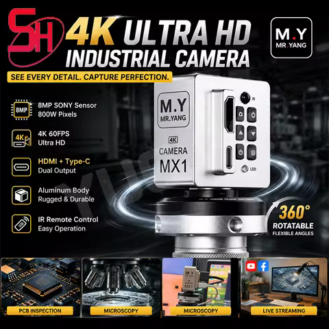 Mr.Yang MX1 4K 60FPS Industrial Microscope Camera HDMI Type-C for Mobile Phone PCB Motherboard Solde