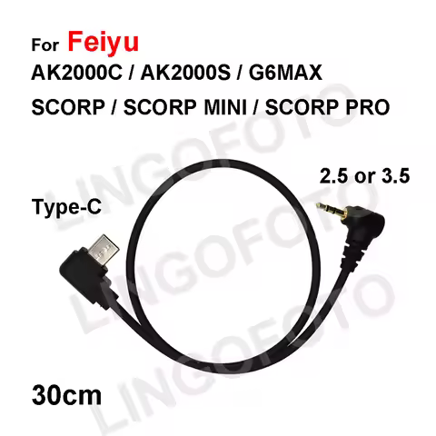 Type-C to TRS 2.5mm / 3.5mm For Feiyu AK2000C AK2000S G6MAX SCORP SCORP MINI PRO Camera Control Cabl