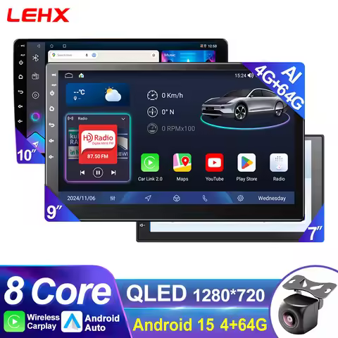 LEHX L8X 8Core 7/9/10'' 2Din Android 15 Carplay Radio Car Radio Multimedia Stereo For toyota Hyundai