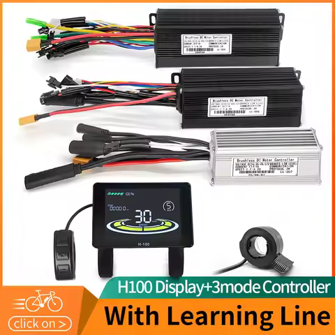 E-Bike Sinewave Controller LCD H100 Display UART Protocol No.2 24V/36V/48V 17A26A30A 350W/750W/1000W