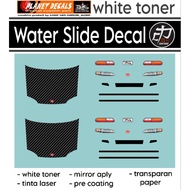 Decal Hot Wheels detailing Honda Civic Eg6 CARBON hood (white toner)