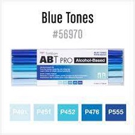 [FISH] Blue Tone Alcohol-Based MARKER set - ABT PRO Alcohol-Based ART MARKER - BLUE TONES - 5 PCS