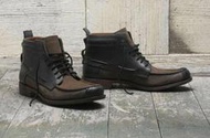 現貨10M【TIMBERLAND】手工Boot Company 仿舊黑色皮革拼接棕色麂皮雷根鞋短靴休閒皮鞋375美金賠售