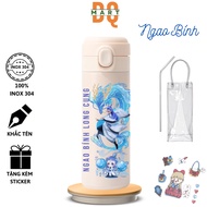 Bình giữ nhiệt IN CAPYBARA 450ml giữ nhiệt 12hkèm quà tặng Ly giữ nhiệt gấu dâuinox 304 420 DQMART