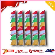 MERAH COLORFUL RED AND WHITE UMBUL FLAGS 2.7 M LONG
