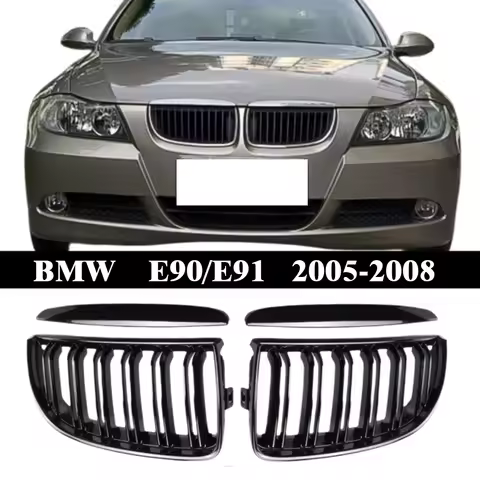 Front Kidney Grille Car Front Bumper Grille Grill Double Slat Sport Kidney Grille Grill For BMW E90 