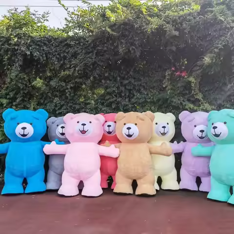 Party Prop Big Inflatable America Bear Teddy Bear Inflatable Mascot Adult Walking Inflatable Perform