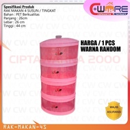 Round Food Rack Stackable Food Cover 4-Tier Food Rack Cw2H