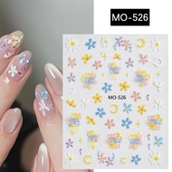 BORN PRETTY Daisy Tulip Flowers Nail Art Sticker Graffiti Oil Painting Style Design Moon and Stars 3