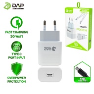 DAP D-AP1C Charger PD Type C 30W Charger Fast Charging Type C