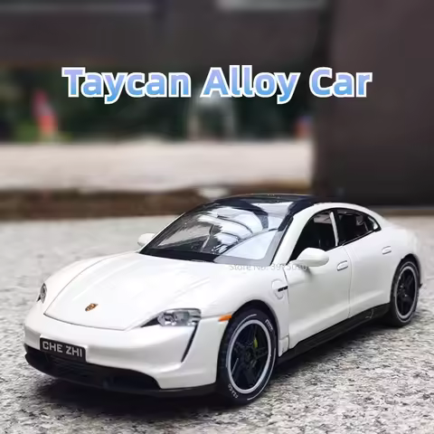 1:32 Scale Taycan GT3RS Alloy Diecast Cars Models Toys with Sound Light Vehicles Rubber Tire Car Col