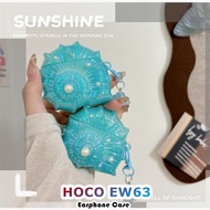 For HOCO EW63 Case Solid Colour Seashell Soft Silicone Earphone Case Casing Cover NO.2