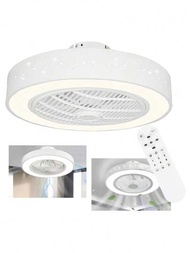 Luz de ventilador de techo inteligente, segura y silenciosa, con iluminación LED de 72W y mando a distancia, ventilación eficiente de 3 velocidades, con parrilla giratoria en verano y ventilador LED en invierno, 5 aspas, apto para adultos, niños, salón y dormitorio