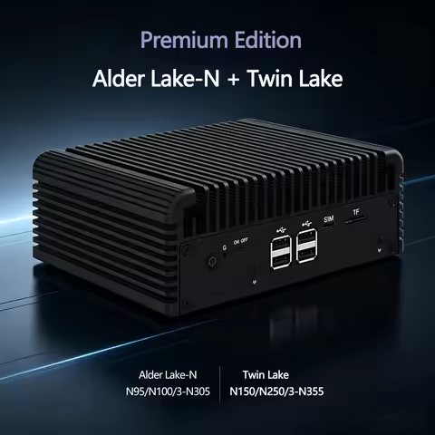 Topton Solid Firewall PC Computer Intel Core 3 N305 N355 N150 N95 4x2.5G LAN Type-C 2*NVMe+SATA 5xUS