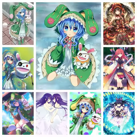 5D Japanese Anime Date A Live Diamond Rhinestones Painting Cartoon Yoshino Cross Stitch Kit Embroide