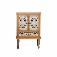 Rustic hardwood Wood Coffee Table Vintage Carved Storage Cabinet Living Room Organizer artisanal Acc