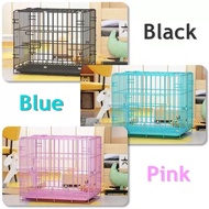 Dog Cage with Poop Tray Heavy Duty Pet Cage Collapsible for Dog Cat Rabbit Puppy Coated Galvanized