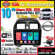 (Nissan Almera 2016-2019) 10" Android 2-DIN Car Player IPS Screen 2GB Ram + 32/64GB with Casing Plug and Play Waze