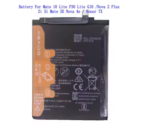 1x 3340mAh HB356687ECW Battery For Huawei Mate 10 Lite P30 Lite G10 / Nova 2 Plus 2i 3i Mate SE Nova