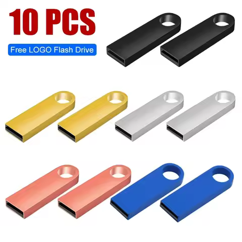 10pcs/lot usb flash drive pen drive 4GB 8GB 16GB 32GB 64GB waterproof Metal Key pendrive Card Memory