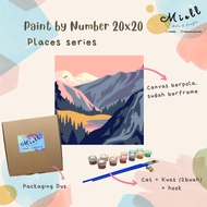 PAINT BY NUMBER 20x20 - PLACES SERIES DIY PAINTING BY NUMBER/ PAINTING CANVAS/ (20cmx20cm) + WOODEN 
