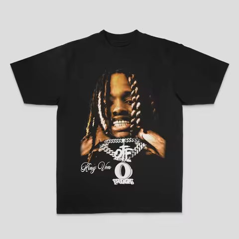 King Von T-shirt Vintage Rap Tee King Von Hip Hop Graphic Print T-shirt Merch T Shirt King Von Overs