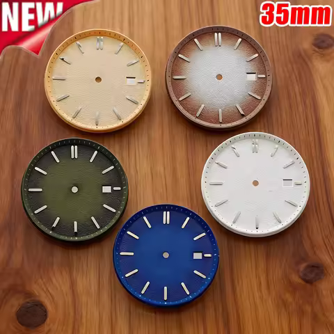 35mm Matte Radial Texture Frosted Gradient Date Watch Dial for Seiko NH35 NH36 Automatic Movement No